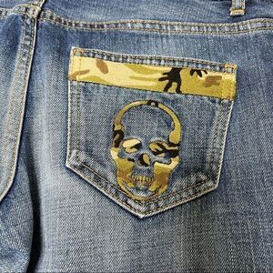 Lucien Pellat-Finet Straight Leg Camo Skull Jeans 27